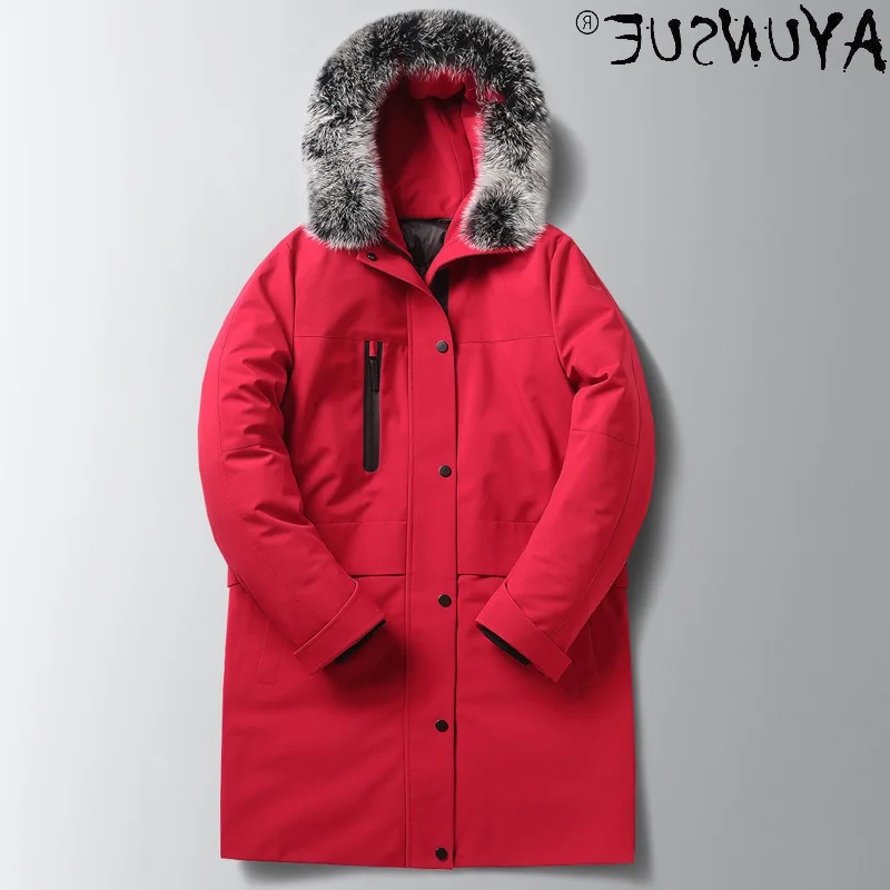 

Winter Men's Jackets Down Jacket Hooded Clothing Thick Clothes Real Fox Fur Collar Coat Warm Parkas Ropa Hombre LXR452