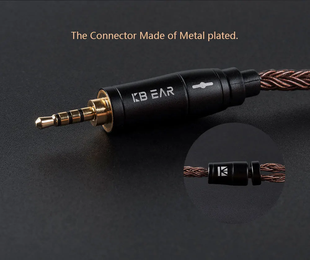 KBEAR 16 ядро Чистая медь кабель с 2,5/3,5/4,4 кабель для наушников для C10 ZS10 TRN V90 BA5 KZ ZSX ZS10 PRO BLON BL-03 CCA C12 QDC