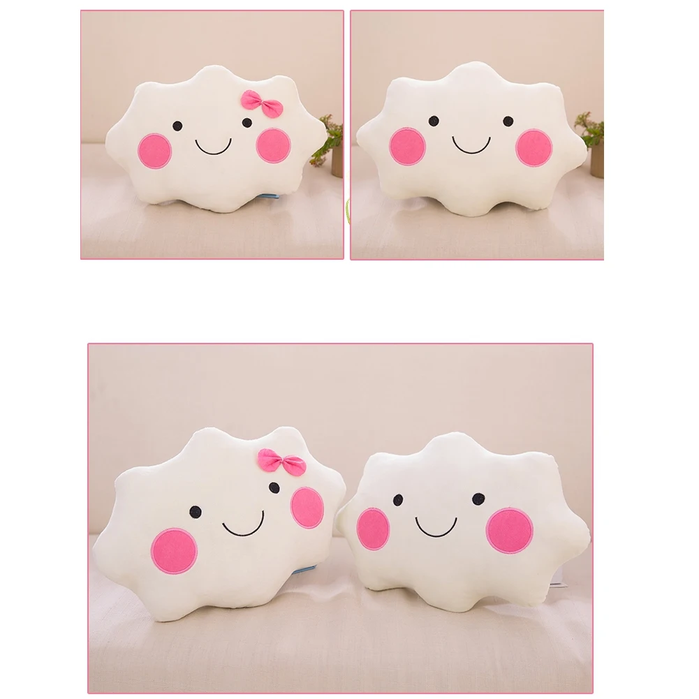 

Home Smiley Face Cloud Cushion Pillow Soft Plush Nap Pillow Stuffed Toy Bedroom Room Chair Decor Lovely Cloud Cushion Pillow