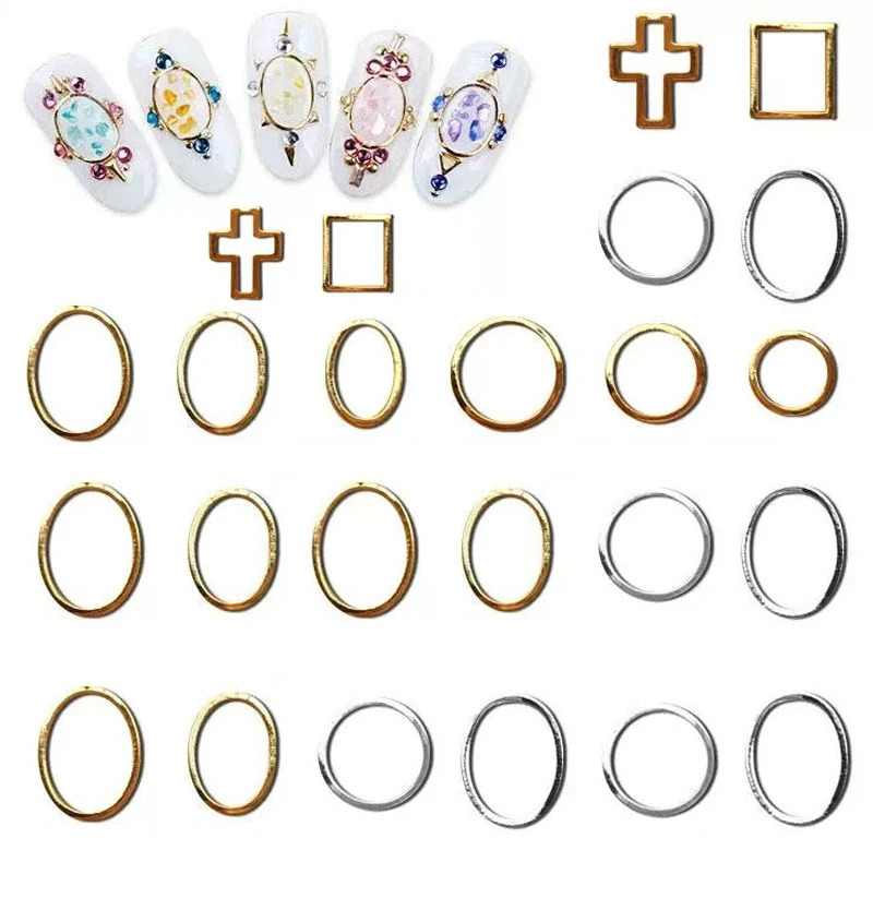 100 шт./лот японский и корейский дизайн ногтей металлическая оправа 2 цвета =