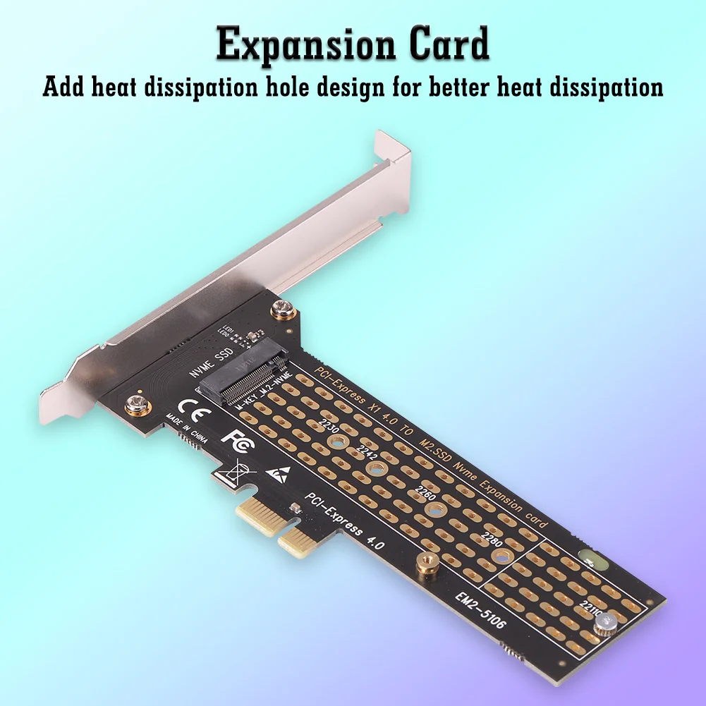 

EM2-5106 SSD M.2 to PCI-E 1x Riser Card for M-Key NVME,B-Key SATA Computer Adapter 2230,2242,2260,2280,22110 PCI Express Extende