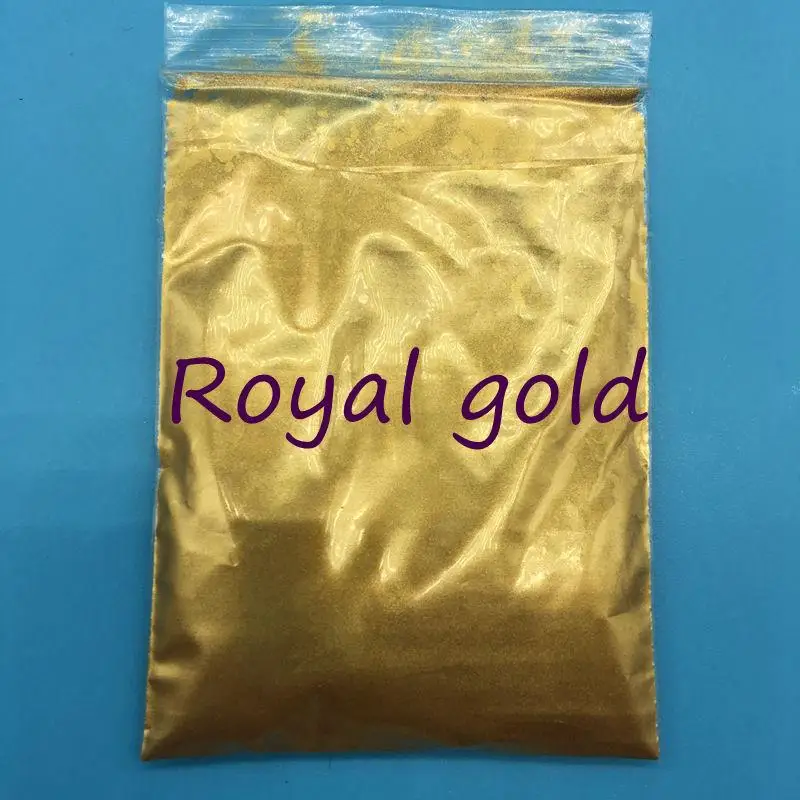 Royal Gold 100 г цветной жемчужный порошок для макияжа, много цветов Слюда Порошок для ногтей блеск, перламутровый косметический пигмент - Цвет: Royal Gold