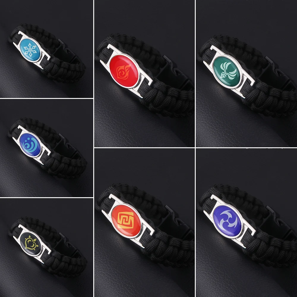 Браслет Genshin Impact Vision Eye of God 7 элементов Fire Water Wind Thunder Grass Ice Rock браслет с бусинами