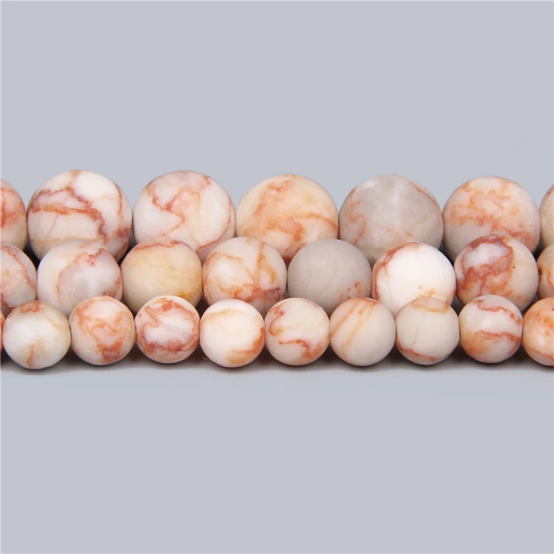 

Original Mineral Matte Natural Red Picasso Jaspers Losse Stone Spacer Beads For Jewelry Making Frosted Bracelet Accessories DIY