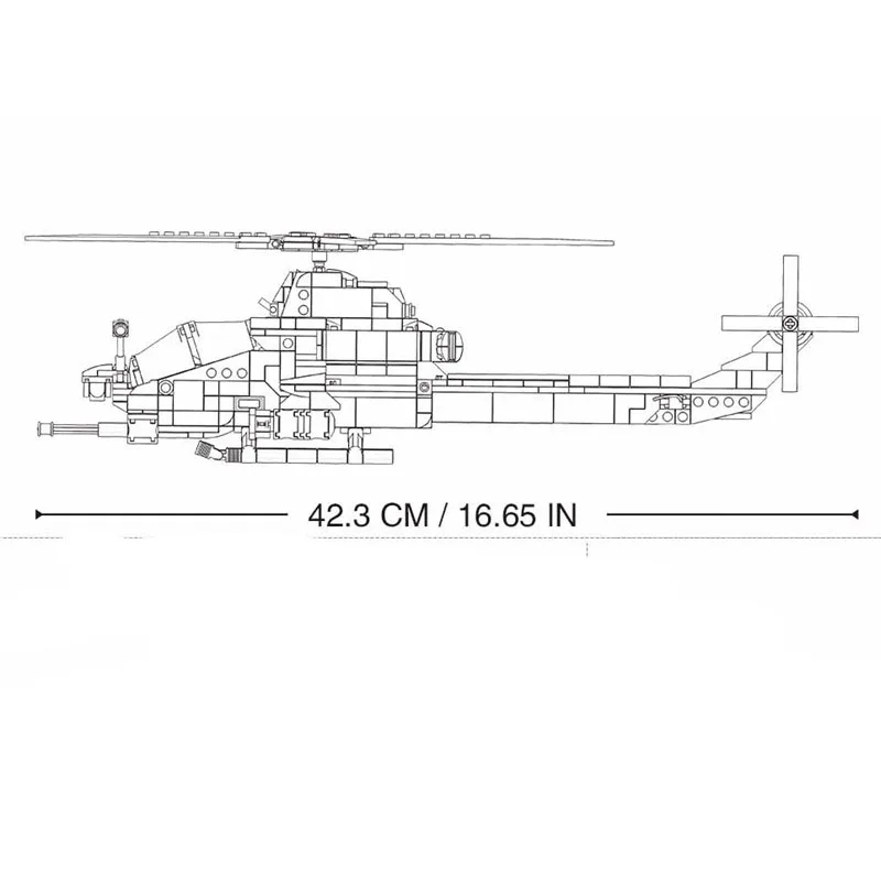 482 шт военные AH-1Z блоки для вертолета набор США Кобра модель самолета Современная