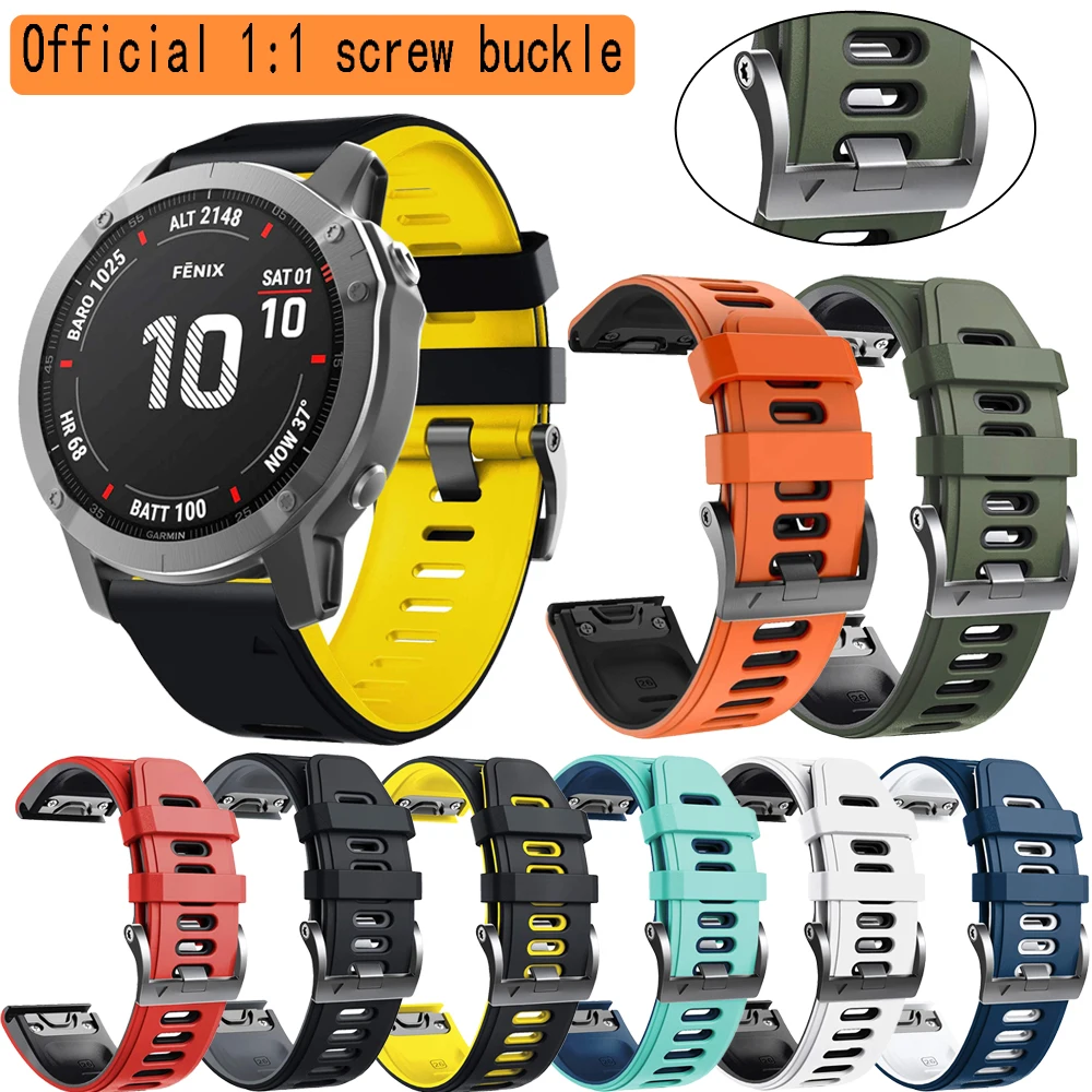 

26 22 мм часы ремешок для наручных gps-часов Garmin Fenix 5X, 5X 3HR 6X 6 Pro S60 MK1 935 часы, быстросъемный силиконовый легко регулируемый ремешок для наручных ч