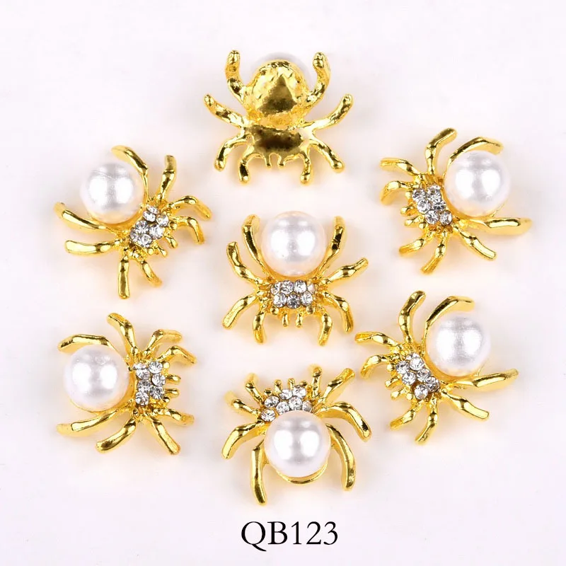 10 шт. Новый Паук для ногтей декоративные блестящая жемчужина Стразы серия