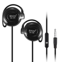 shini sn360 3 5mm high fidelity sound quality headphone subwoofer earphone with ear hook sports fitness headset for phones