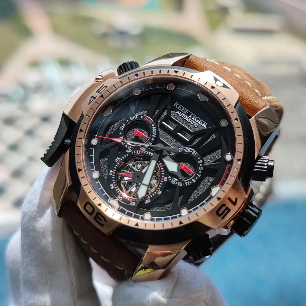 Часы наручные мужские с простым циферблатом и автоматическим ремешком из