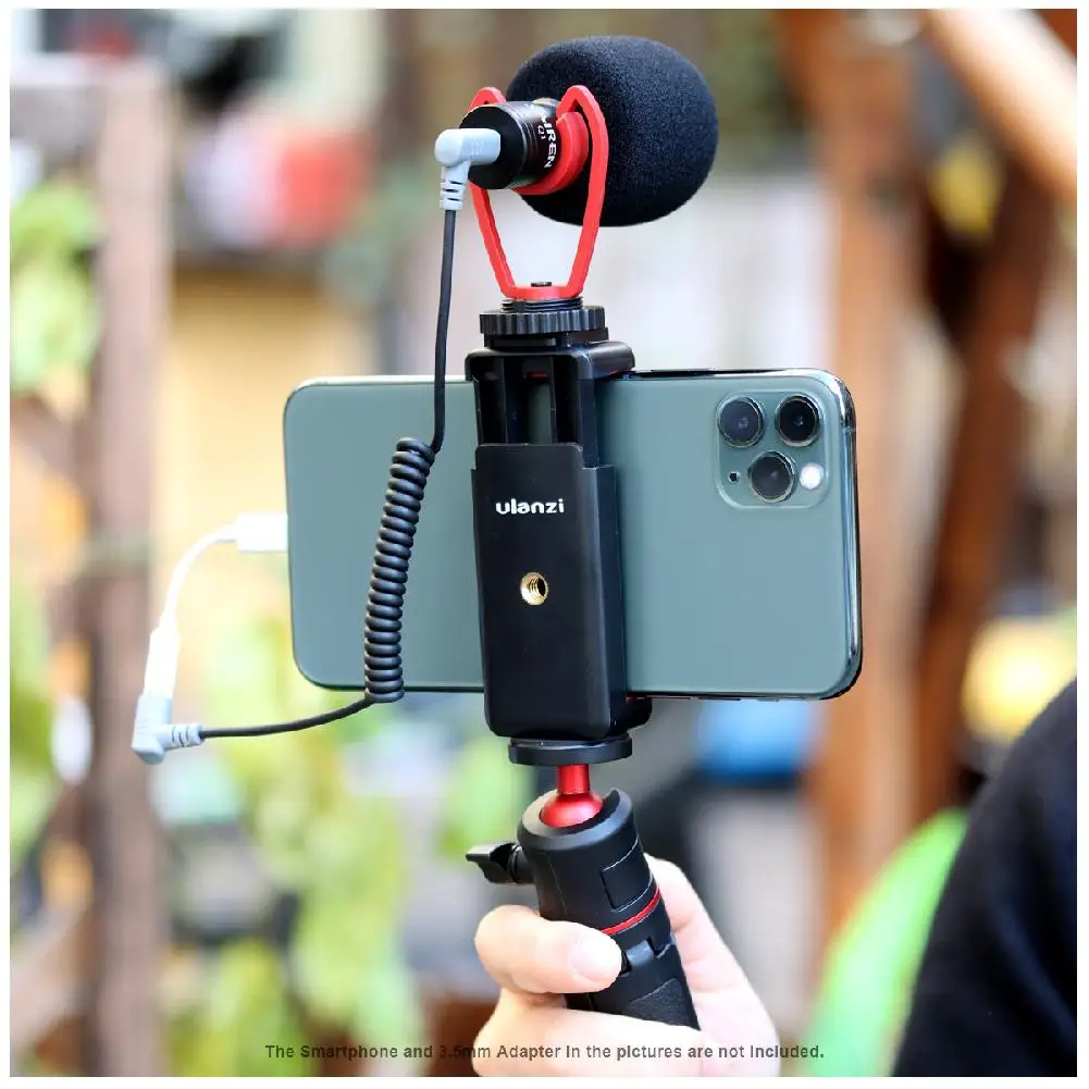 

Microphone Tripod Vlog Kit Smartphone Video Kit Mini Tripod Vertical Shooting Phone Mount 3.5MM Jack Video Audio Record Stand