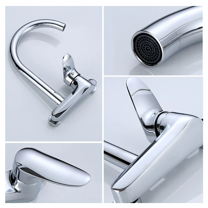 Настенный смеситель для кухни с вращением на 360 градусов холодной и горячей воды