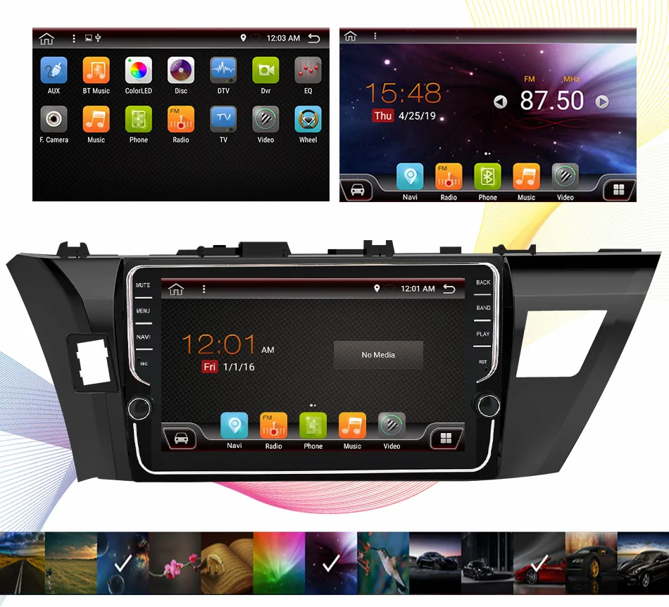 Eunavi 4G+ 64G Octa 8 ядерный android 9,0 автомобильный радиоприемник для Toyota Corolla E180 2013- мультимедийный автомобильный gps-навигатор PX6 wifi без dvd