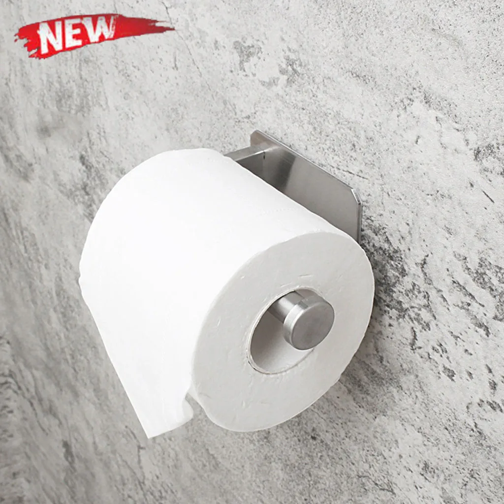 

Self Adhesive Toilet Paper Holder For Bathroom Stick On Wall Stainless Steel Kitchen Bathroom Paper Towel Household Accessories