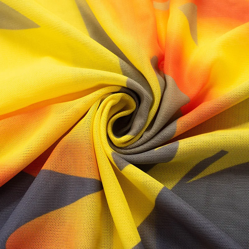 

ANJAMANOR Sexy Sheer Mesh Print Maxi Dresses Party Club Outfits for Women Fashion Long Sleeve Bodycon Dress Vestido D85-BI14