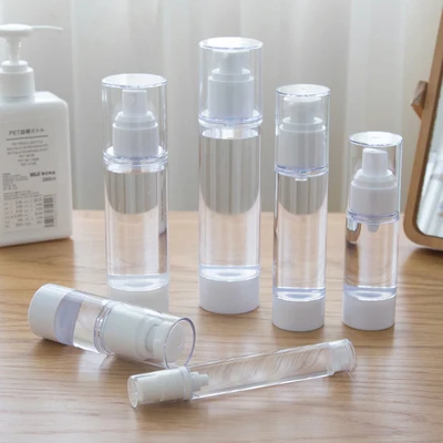15ml 30ml 50ml 80ml 100ml Empty Serum Bottles Vacuum Pump Bottles AS Plastic Lotion Sub-Bottling With PP Cream Airless Bottl