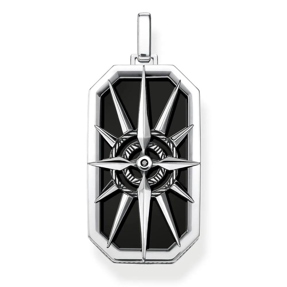 Pendant Compass Star Black Dog Tag 925 Sterling Silver 2020 New Fine Jewelry Street Style Chill Cool Gift For Men &amp Women | Украшения и