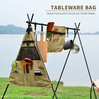 900d oxford outdoor picnic hanging storage bag triangle rectangle camping tableware storage bags outdoor organizer supplies