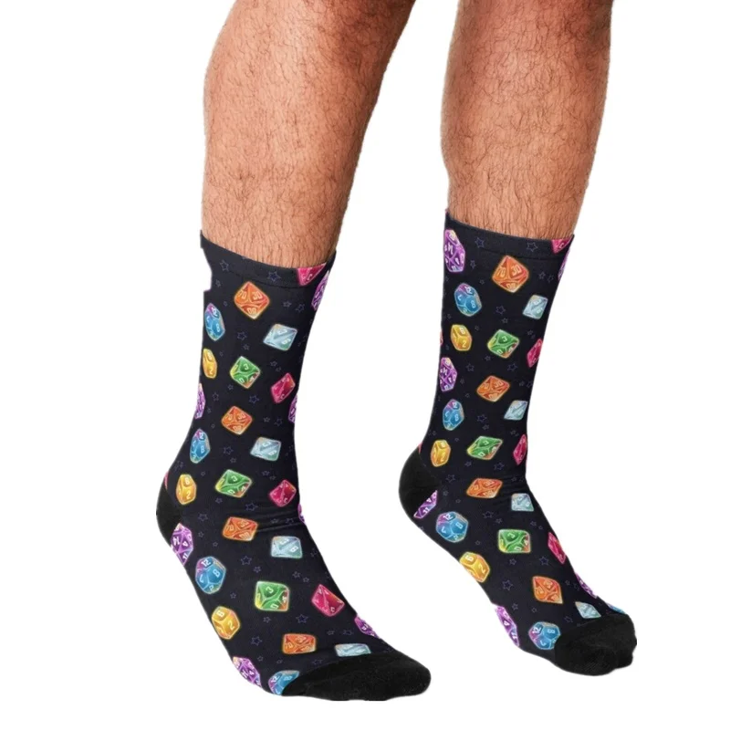 

Funny Socks Men harajuku Kokopelli Rainbow Colors on Tribal Pattern Printed Happy hip hop Men Socks Novelty Skateboard Socks
