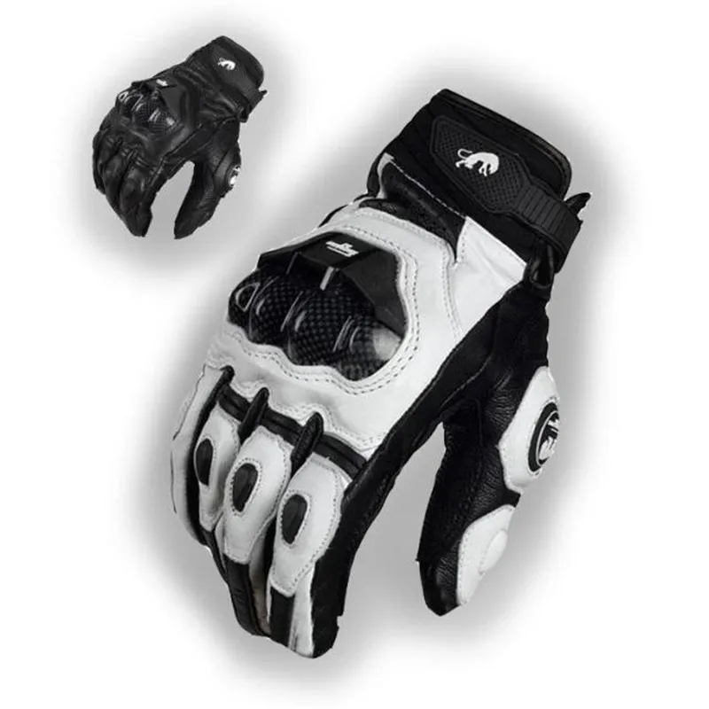 

Motorcycle Gloves black Racing Genuine Leather Motorbike white Road Racing Team Glove men summer winter