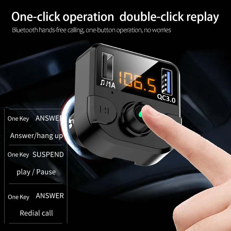 FM трансмиттер Bluetooth 5 0 Aux аудио автомобильный mp3 плеер радио модулятор Зарядное
