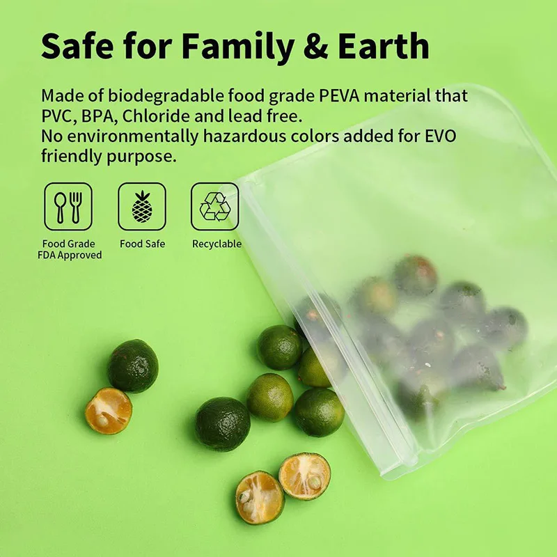 3 шт./компл. сумка для хранения продуктов многоразовая на молнии PEVA герметичная