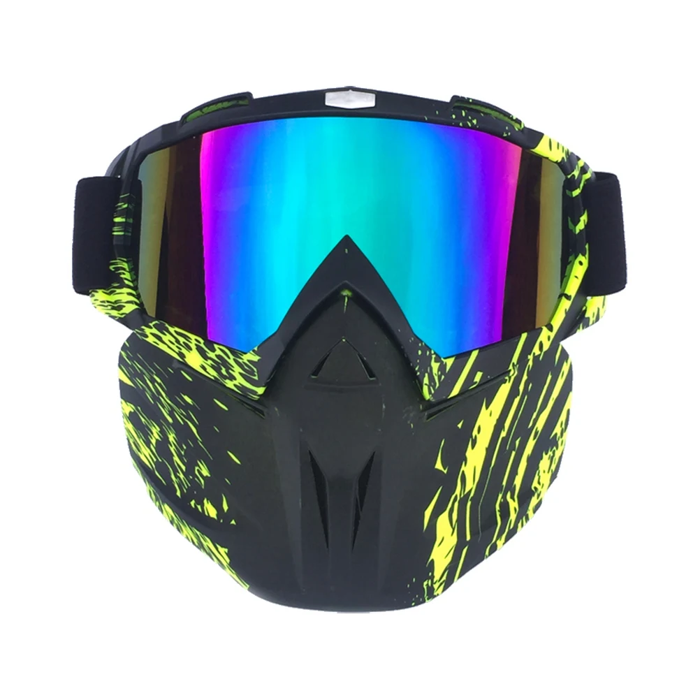 Motocross Goggles Full Face Motorcycle Mask Eyeswear Detachable Eye Glass Protection for Windproof Vintage Helmet Motorbike Gear |
