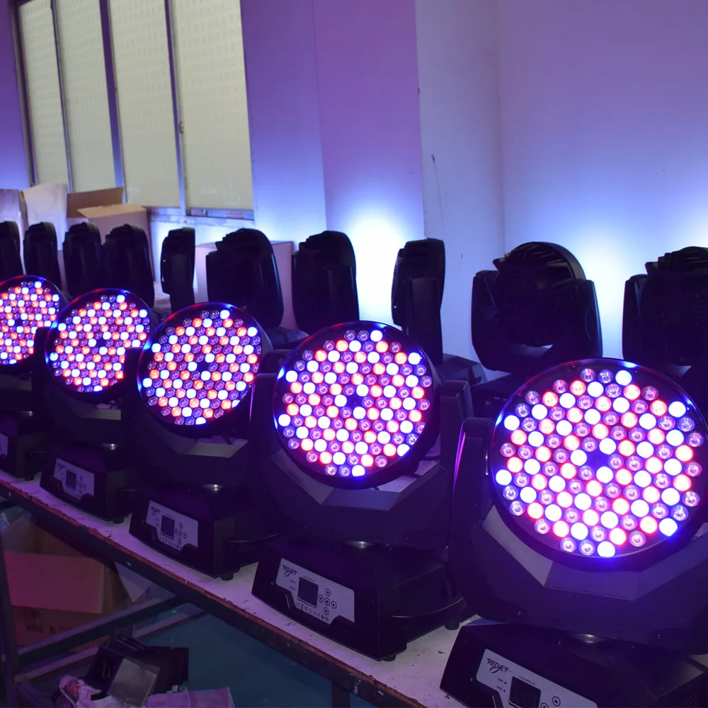 DMX управление DJ Moving Head Lights 108x3W RGBW 4in1 Led Wash Дискотека вечерние прожекторы церемония