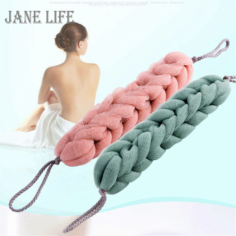 

Back Bath Sponge Shower Body Exfoliate Strap Flower Mesh Net Shoulder Scrubber Long Sponge Shower Body Wash Brush Foaming