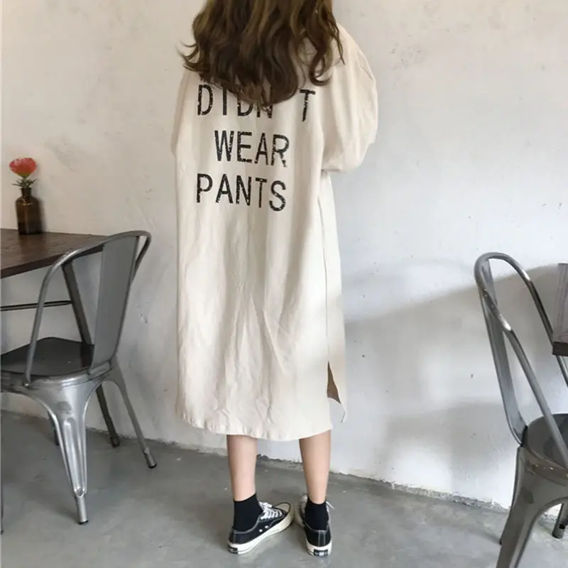 

Long Sleeve Dress New Style Popular Print Long Skirt Girl Student Loose