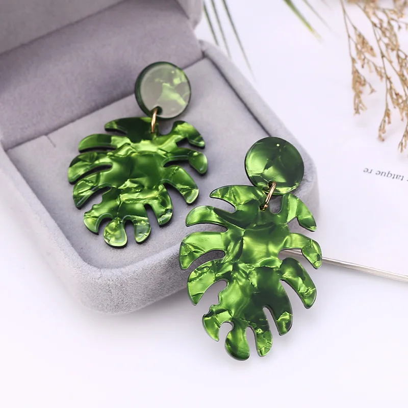 Green HOCOLE модные геометрические серьги в форме сердца из смолы для женщин, винтажная имитация жемчуга, Золотая подвеска и серьги-подвески, ювелирные изделия Brincos - Окраска металла: Green
