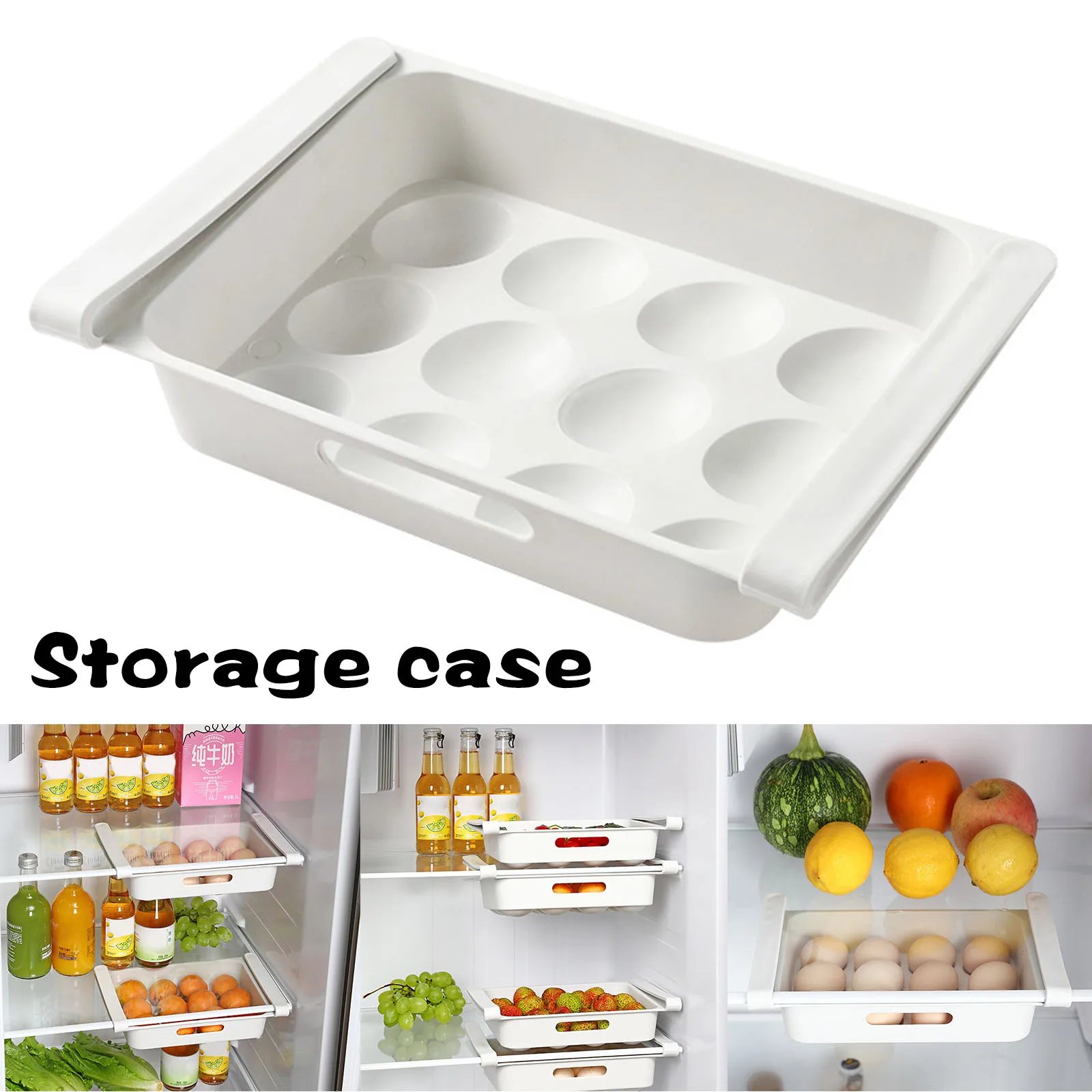 

Refrigerator Food Egg Storage Box Fridge Drawer Rack Kitchen Supplies White Kitchen Gadgets And Accessories Dropshipping-V12