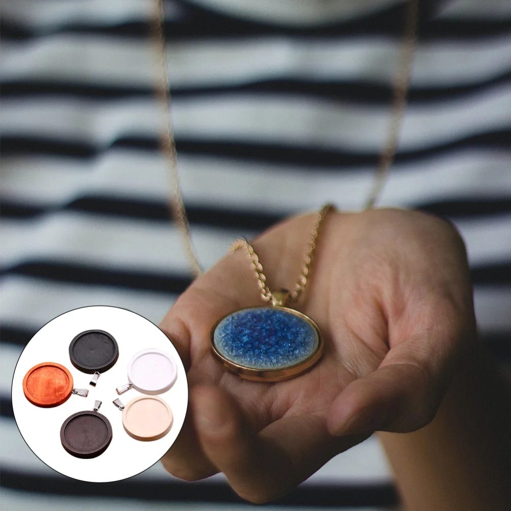 Подвеска деревянная поднос сделай сам 5 шт. подвеска круглая основа Аксессуары