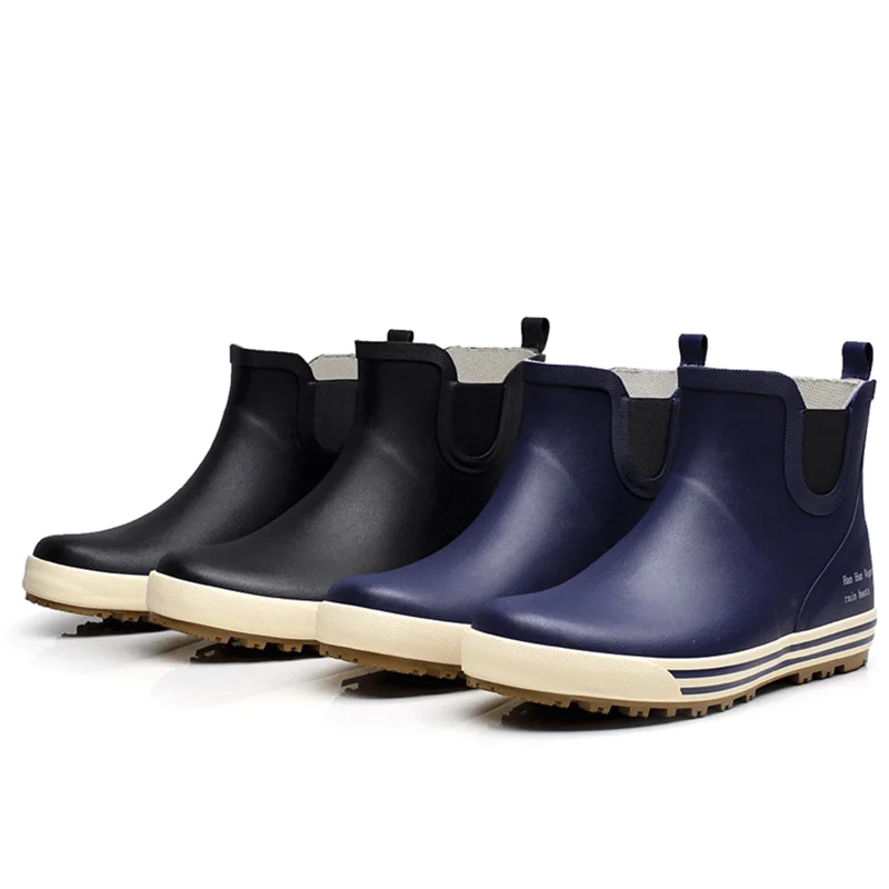 

Size 46 Robber Men Spring Fashion Outdoor Flat Non-slip Comfortable Boots Men Rainboots Waterproof Rain Boots Ankle Water Shoes