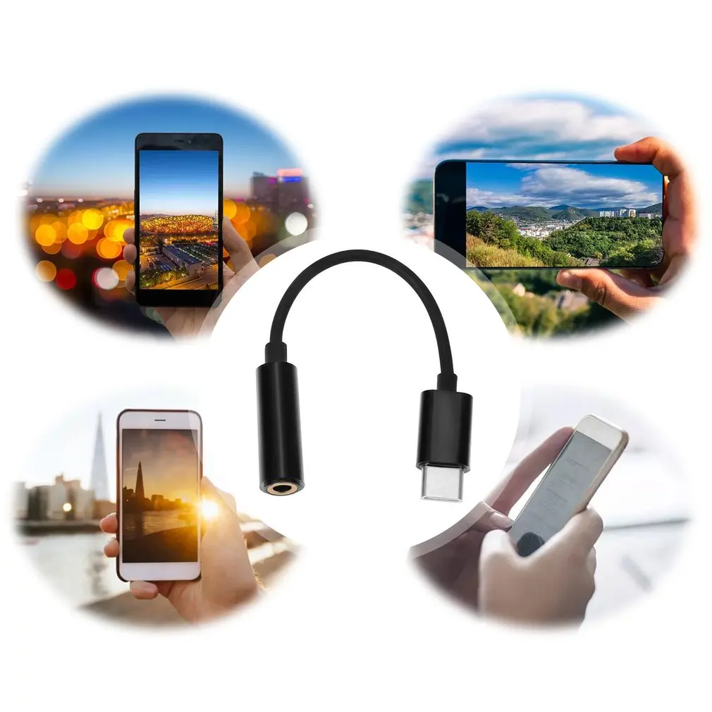 Type C To 3.5mm Port Earphone Cable USB Type-C 3.5 AUX Headphone Adapter For Huawei Mate 10 P20 6 6X Mix 2s | Мобильные телефоны и
