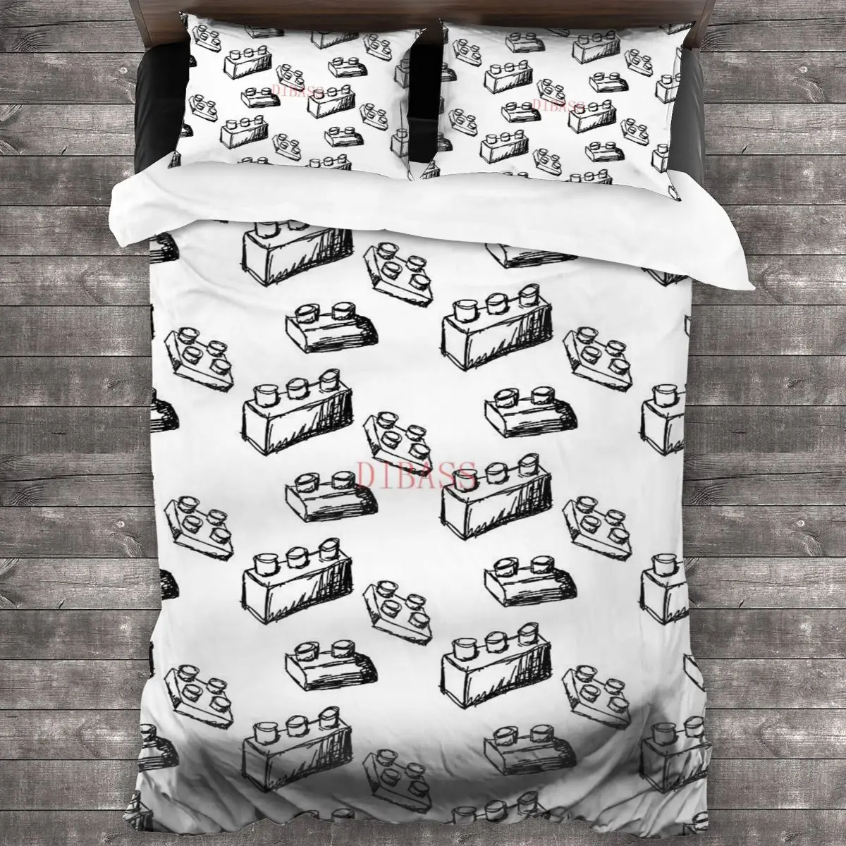 

Мягкие строительные блоки, искусственная кожа, 2 Наволочки, пододеяльник с застежкой-молнией, одеяло большого размера