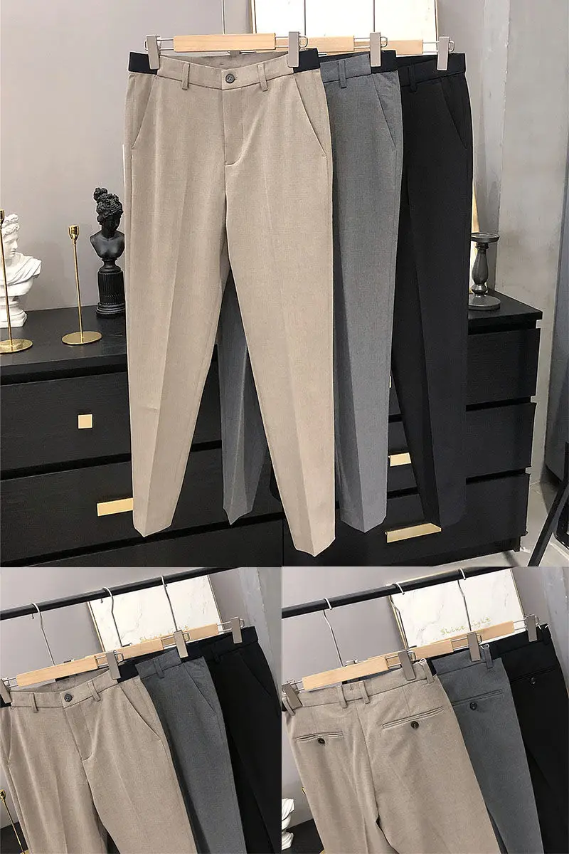

2020 Spring And Autumn New Youth Fashion Pure Color British Style Loose Large Size Trousers Fashion Casual Pants 28-34