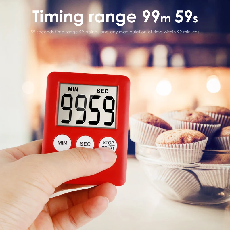 Kitchen Timer Ultra-thin LCD Digital Screen Countdown Alarm Sleep Stopwatch Square Cooking Thermometer Clock | Дом и сад