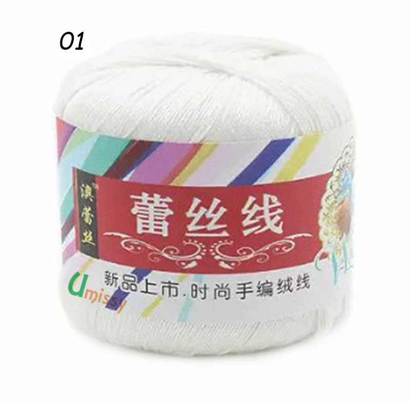 1pc 01 1 шт. хлопок чесаная пряжа для ручного вязания тонкая мягкая цветная Органическая пряжа - Цвет: 1pc 01