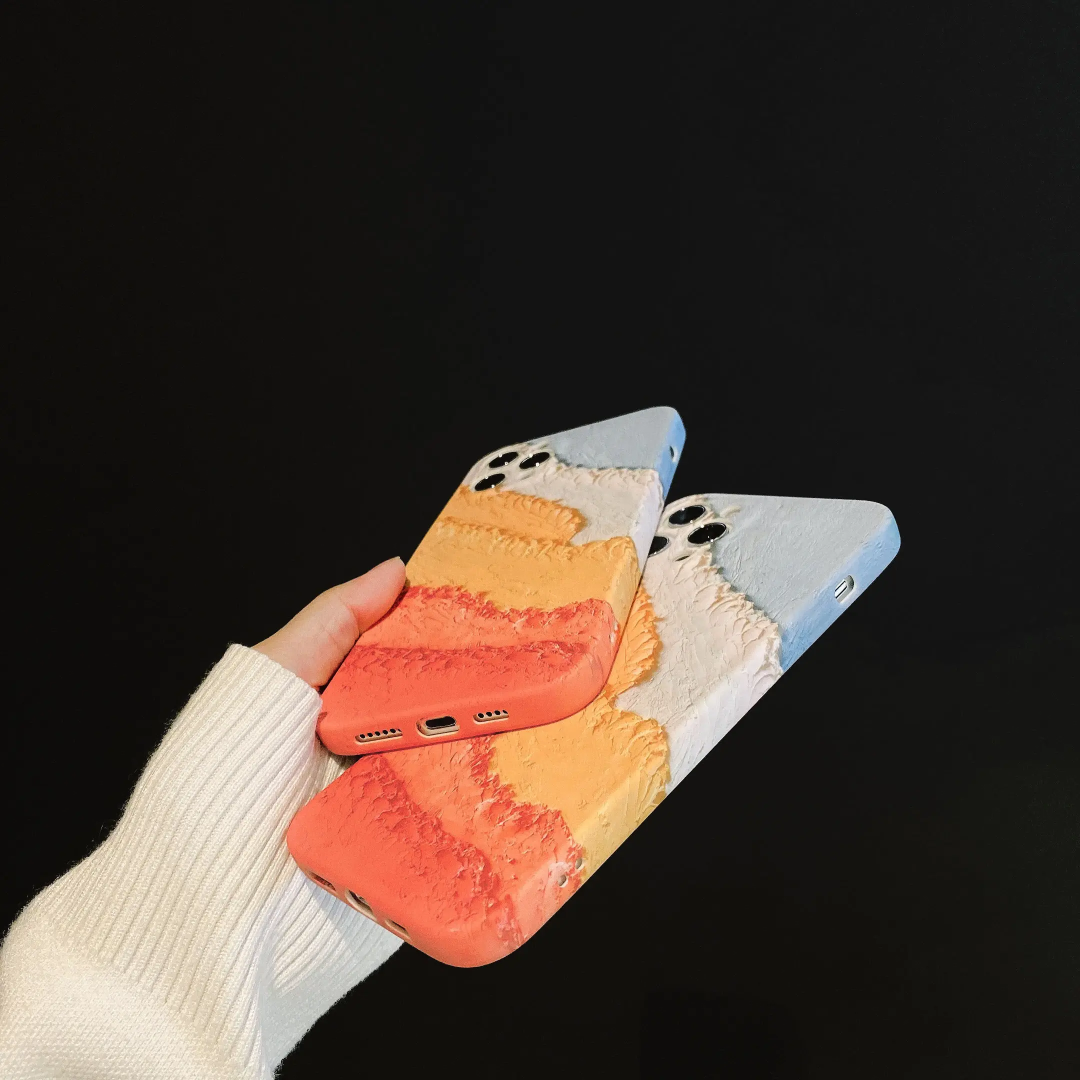 

Color paint Phone Case For iphone 12 11 Pro Max 7 8 plus X XR XS Max 2020 Cover Water Print Soft Cases Protective Cover