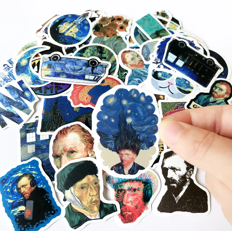 50 шт./компл. импрессионизма Арист Винсент Виллем Ван Гог наклейки подсолнухи