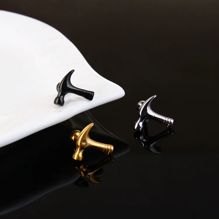 Мужские и женские сережки унисекс из нержавеющей стали с винтовым крестом