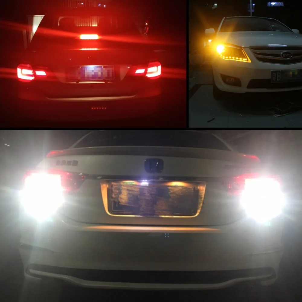 1 шт. 1156 P21W BA15S 1157 P21/5 Вт BAY15D BA15D BAU15S автомобильный тормоз светильник авто лампы обратной парковочная лампа 12V с поворотом инструкций Led