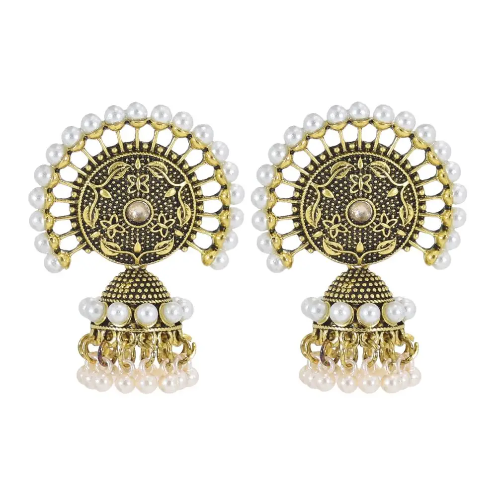 Оригинальные индийские Золотые серьги Египетский Павлин птичья клетка Jhumkas Бохо