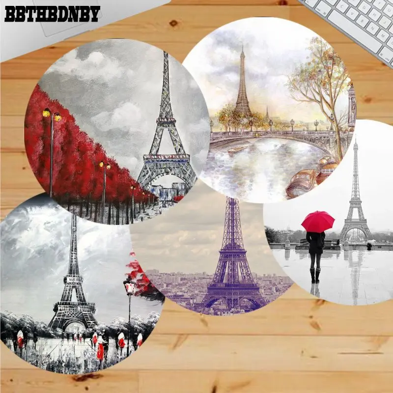 

Подарочный коврик BBTHBDNBY для мальчиков, игровой коврик для мыши с изображением Парижа, Эйфелевой башни, натурального каучука, Настольный ков...