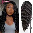 Fuduete, Свободный парик с глубокой волной, плотность 180%, 360, парик с фронтальной сеткой, бразильские парики из человеческих волос, предварительно выщипанные, без клея, натуральные волосы Remy