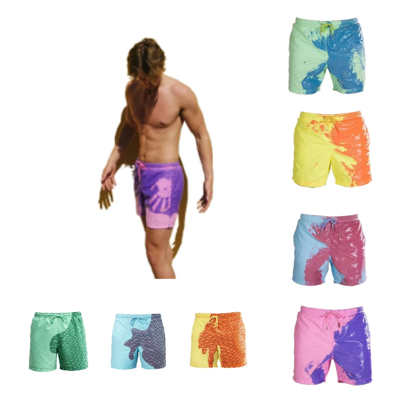 

Сменные цвета плавки, волшебные летние купальники, пляжный купальник, быстросохнущие купальные брюки, повседневные мужские шорты, большой ...