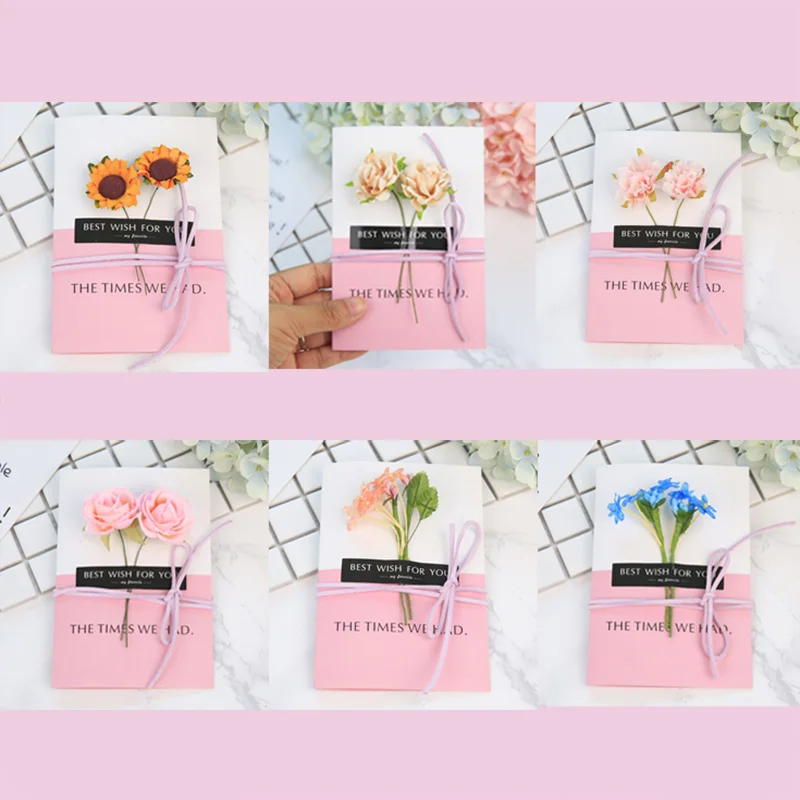 

Creative Diy Dried Greeting Card Hot 2pc New With Flowers Flowers Greeting Card