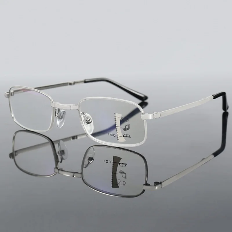 Мужские и женские складные очки для чтения с мультифокальным зумом анти синий