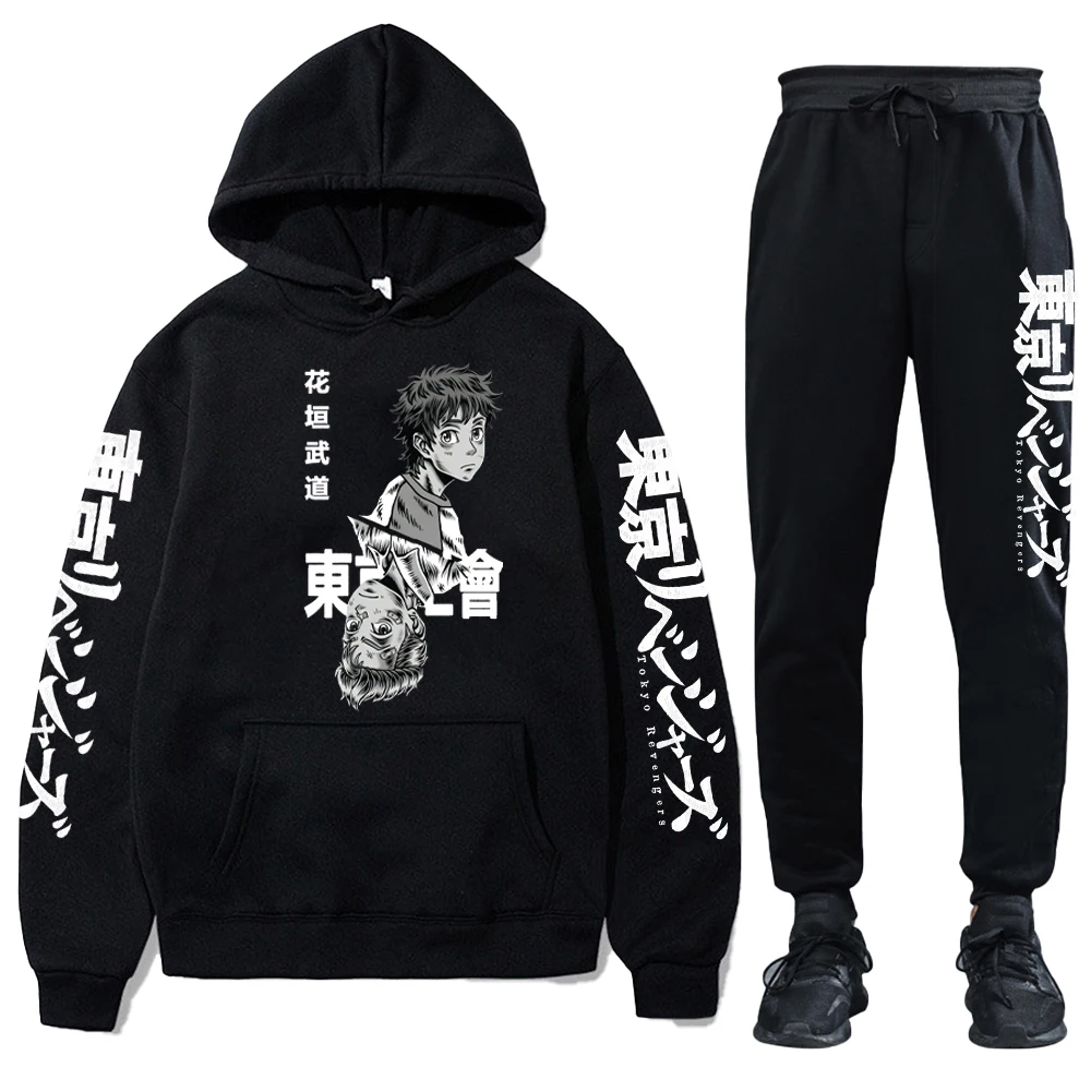 

Anime Tokyo Revengers Tracksuit Men's Long Sleeve Hoodie and SweatpantsTwo Piece Winter Fleece Jogger Sports Suit Men's Clothes