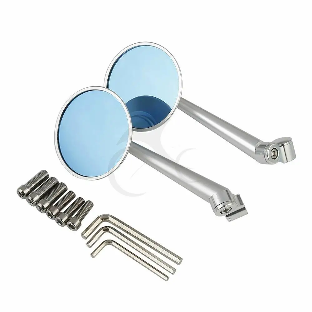 Серебристые зеркала заднего вида 10 мм 8 для внедорожных грязевых мотоциклов |